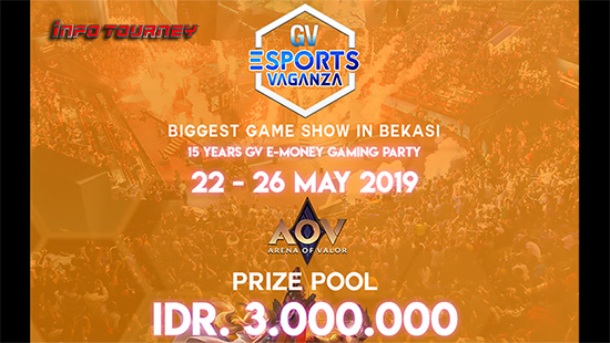 turnamen aov arena of valor gv esports vaganza bekasi mei 2019 logo