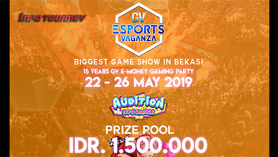 turnamen audition ayodance gv esports vaganza bekasi mei 2019 logo