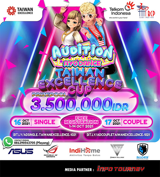 turnamen audition ayodance oktober 2021 taiwan excellence cup poster