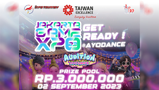 turnamen audition ayodance agustus 2023 jakarta game expo 2023 bcp logo