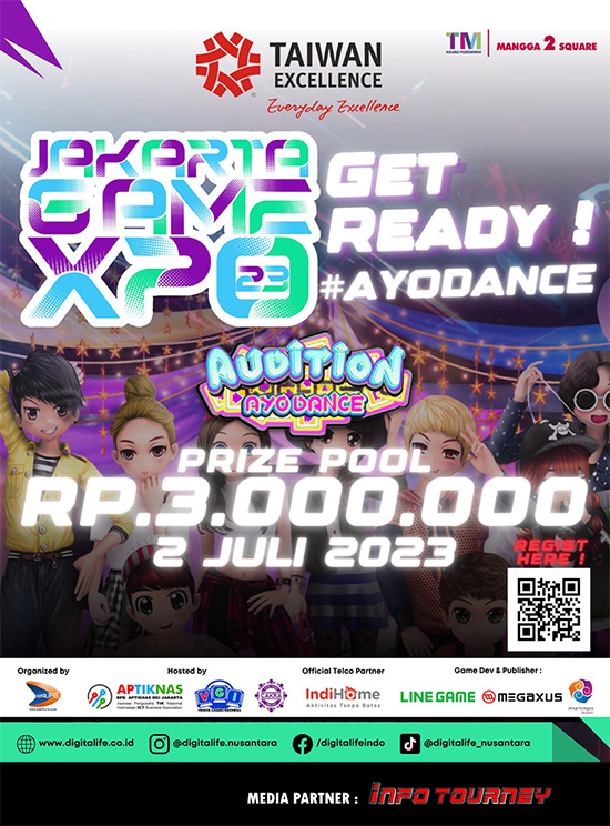turnamen audition ayodance juni 2023 jgx yes 2023 poster