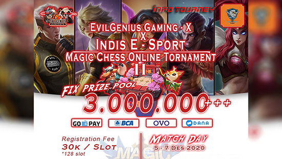 turnamen magic chess magicchess november 2020 evil genius x indis esport season 2 logo