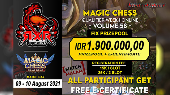 turnamen magic chess magicchess agustus 2021 rxr esport season 58 week 1 logo