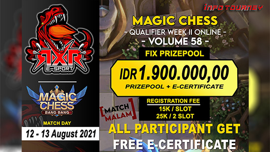 turnamen magic chess magicchess agustus 2021 rxr esport season 58 week 2 logo