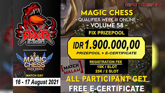turnamen magic chess magicchess agustus 2021 rxr esport season 58 week 3 logo