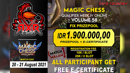 turnamen magic chess magicchess agustus 2021 rxr esport season 58 week 4 logo