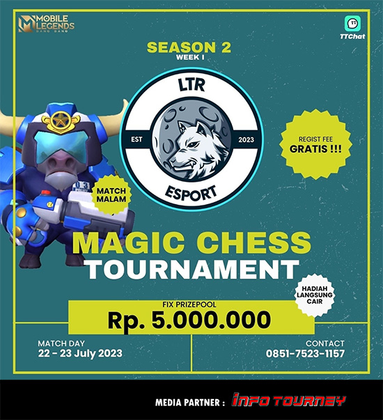 turnamen magic chess magicchess juli 2023 ltr esport season 2 week 1 poster