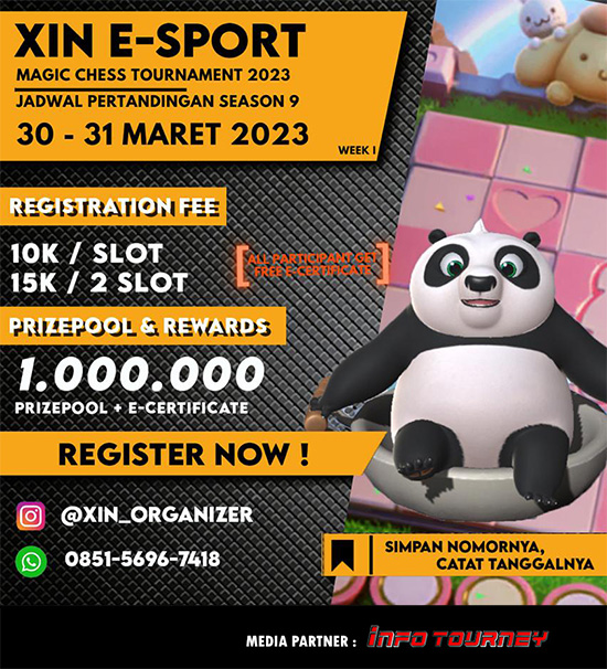 turnamen magic chess magicchess maret 2023 xin esport season 9 week 1 poster