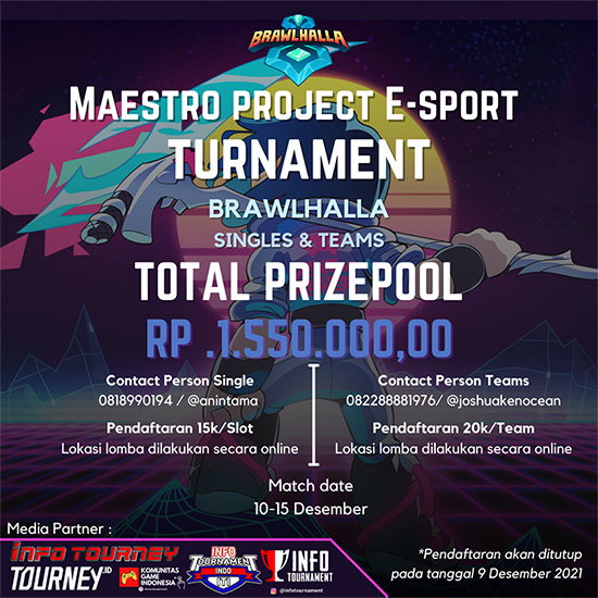 turnamen brawlhalla desember 2021 maestro project poster