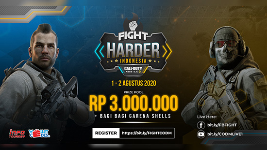 turnamen codm call of duty mobile agustus 2020 fight harder logo