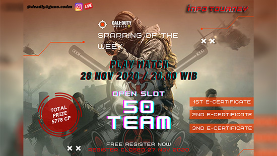 turnamen codm call of duty mobile november 2020 deadly2guns logo