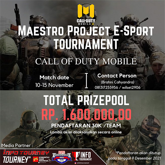 turnamen codm call of duty mobile desember 2021 maestro project poster