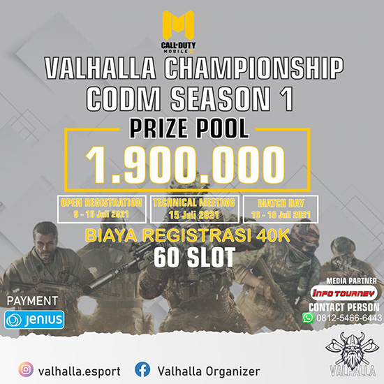 turnamen codm call of duty mobile juli 2021 valhalla championship season 1 poster