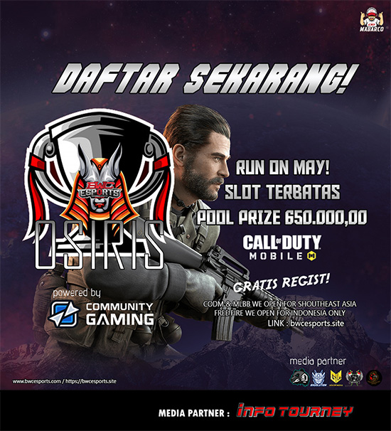 turnamen codm call of duty mobile mei 2021 bwc esport osiris poster