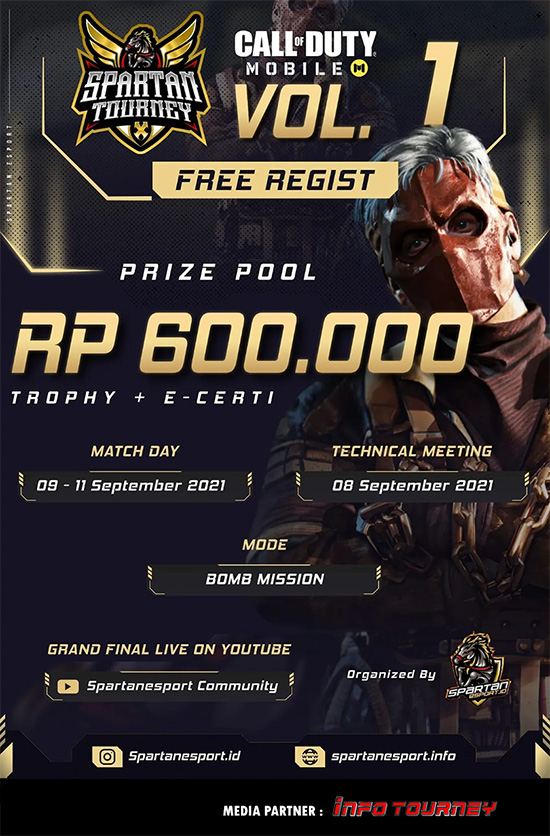 turnamen codm call of duty mobile september 2021 spartan tourney season 1 poster