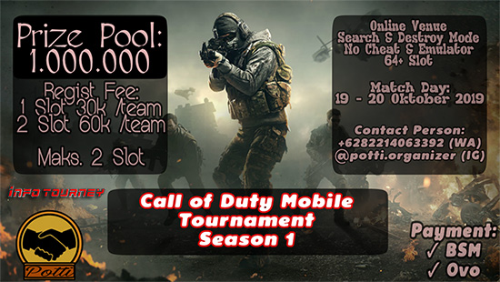 turnamen codm call of duty mobile oktober 2019 potti organizer season 1 logo