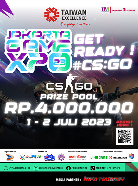 turnamen csgo counter strike global offensive juni 2023 jakarta game expo 2023 poster
