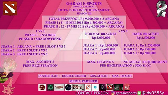turnamen dota2 garasi esports season3 mei 2018 logo