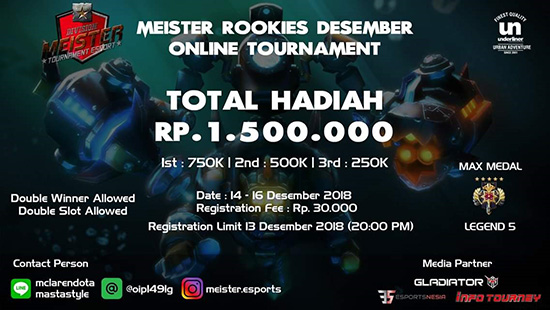 turnamen dota2 meister rookies desember desember 2018 logo