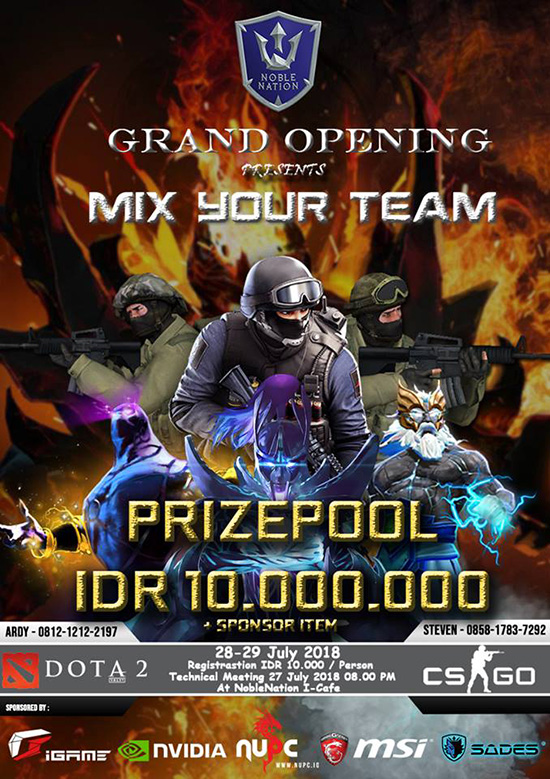 turnamen dota2 noblenation mix your team juli 2018 poster