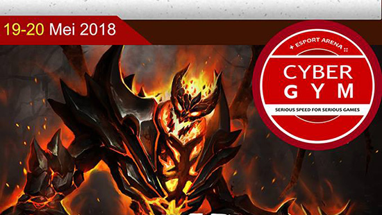 turnamen dota2 cyber gym esports arena mei 2018 logo