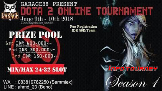 turnamen dota2 garasi88 season1 juni 2018 logo