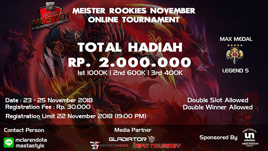 turnamen dota2 meister rookies november november 2018 logo