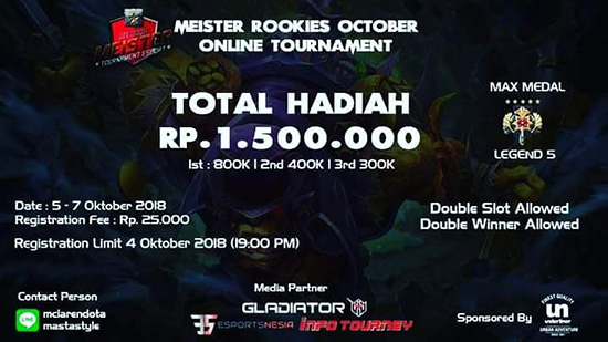 turnamen dota2 meister division rookies october oktober 2018 logo