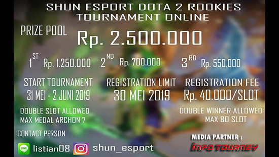 turnamen dota dota2 shun esport rookies dota2 mei 2019 logo