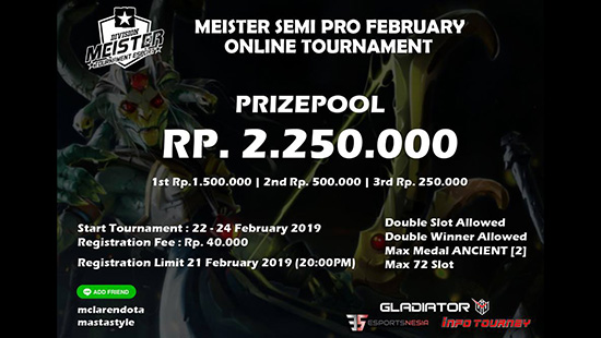 turnamen dota2 meister division semi pro dota2 februari 2019 logo