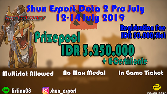 turnamen dota dota2 juli 2019 shun esport pro july logo