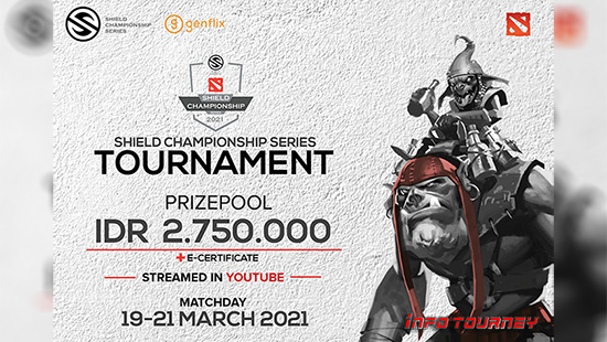 turnamen dota dota2 maret 2021 shield championship series season 8 logo
