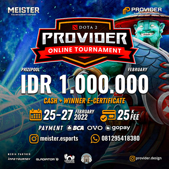 turnamen dota dota2 februari 2022 meister division pro februari poster