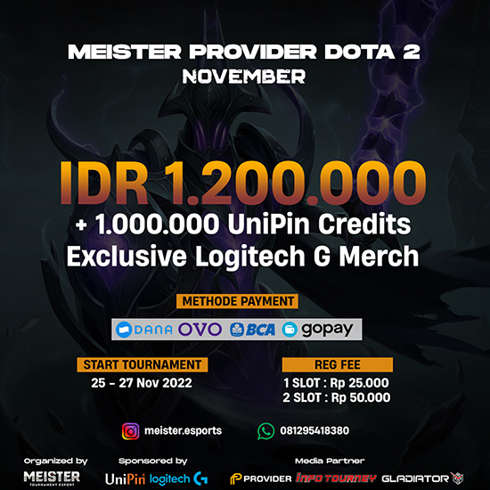 turnamen dota dota2 november 2022 meister division pro poster