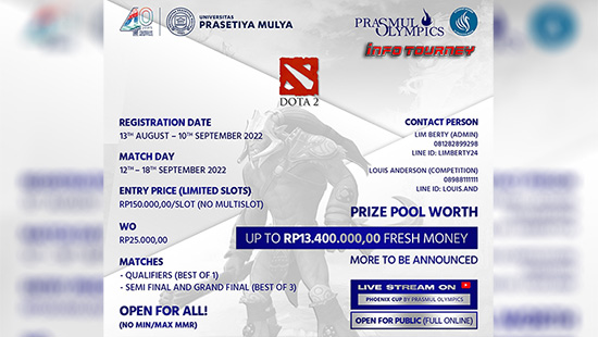 turnamen dota dota2 september 2022 phoenix cup prasmul olympics logo