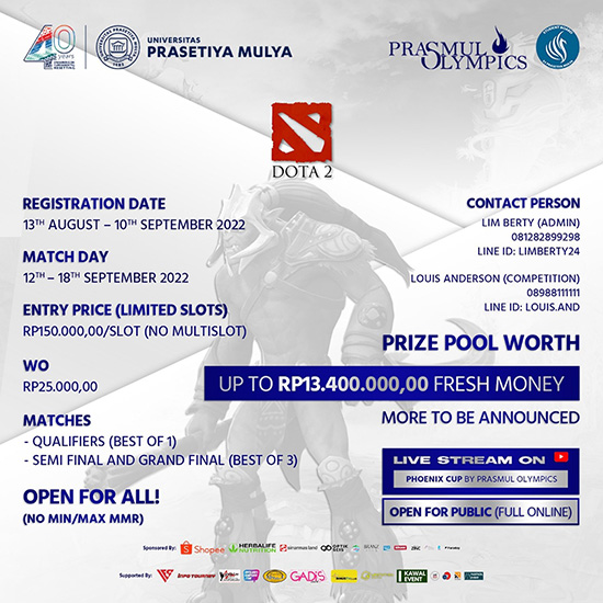 turnamen dota dota2 september 2022 phoenix cup prasmul olympics poster