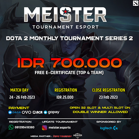 turnamen dota dota2 februari 2023 meister monthly series 2 poster