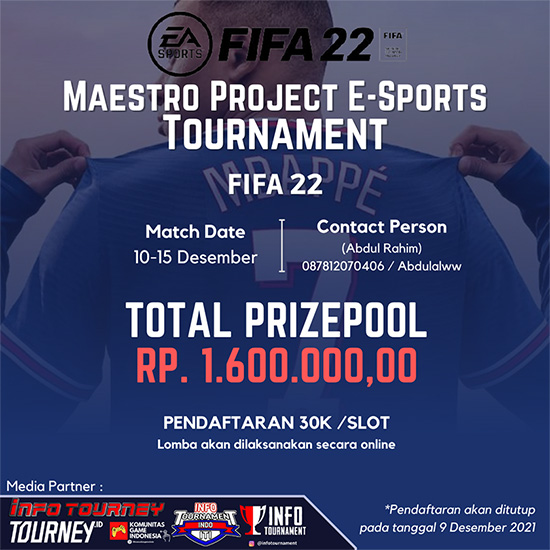 turnamen fifa 22 desember 2021 maestro project poster