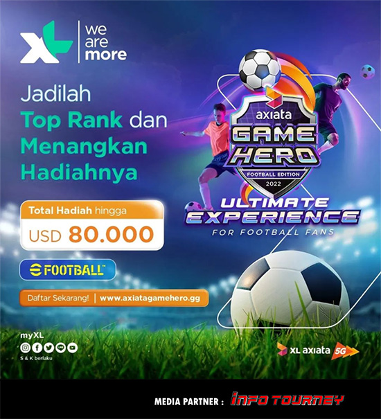 turnamen efootball 2023 oktober 2022 axiata game hero poster
