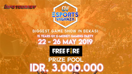 turnamen ff freefire gv esports vaganza bekasi mei 2019 logo