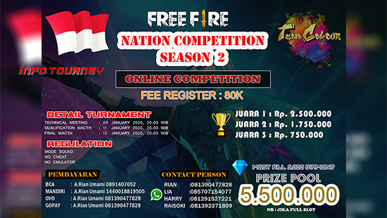 turnamen ff free fire januari 2020 national competition season 2 logo