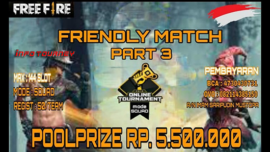 turnamen ff free fire agustus 2019 friendly match season 3 logo