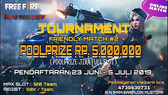 turnamen ff free fire juli 2019 friendly match season 2 logo
