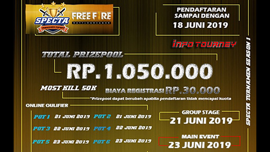 turnamen ff free fire juni 2019 specta turnamen season 1 logo