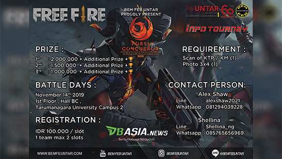 turnamen ff free fire november 2019 porsi conqueror 2019 logo