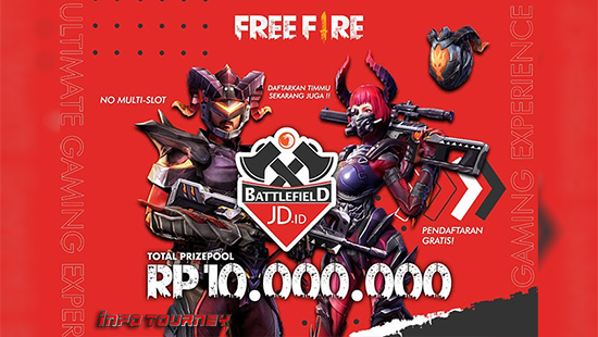 turnamen ff free fire agustus 2020 jd id battlefield logo