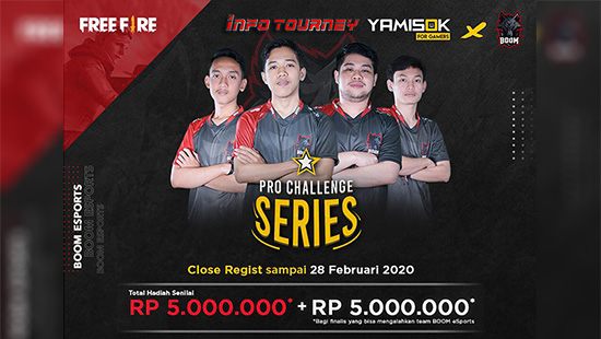 turnamen ff free fire februari 2020 yamisok pro challenge series logo