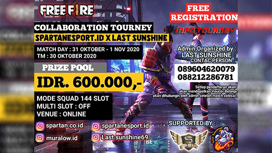turnamen ff free fire oktober 2020 spartan x last sunshine logo