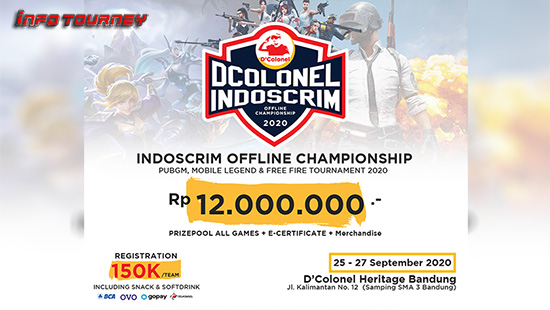turnamen ff free fire september 2020 indoscrim dcolonel bandung logo