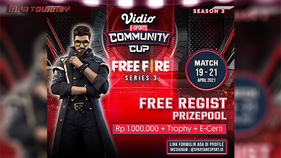 turnamen ff free fire april 2021 vidio community cup season 3 logo